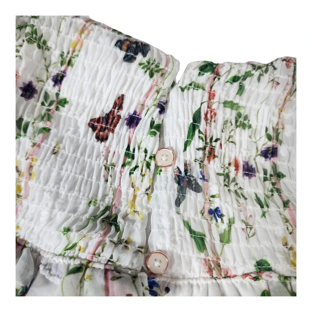 Baker‎ by Ted Baker Baby Girl Floral Butterfly Smocked Bubble Romper 3-6 Months